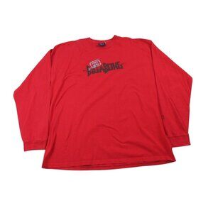 Billabong Shirt Mens 2XL Red Long Sleeve Spellout Logo Crew Neck Pullover Tee